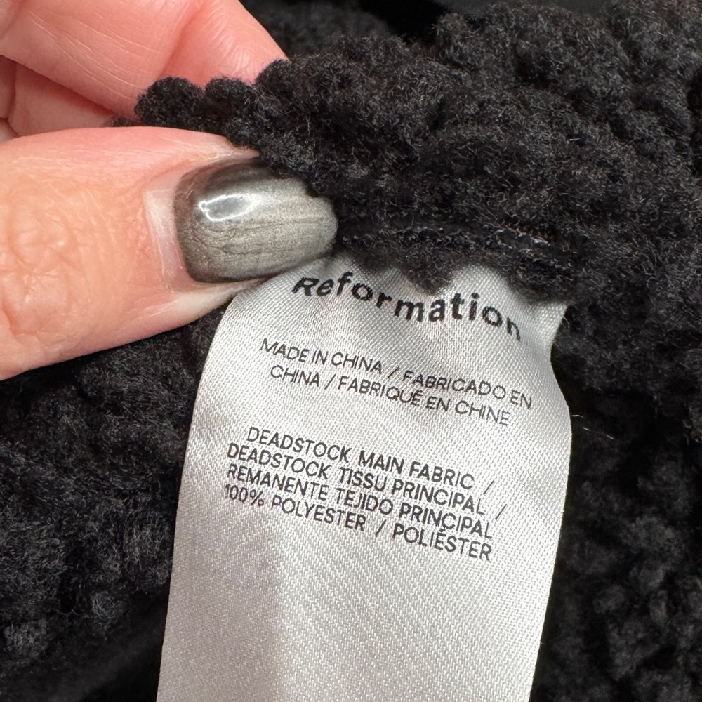 Reformation Talli faux suede and shearling jacket coat - Picture 6 of 7